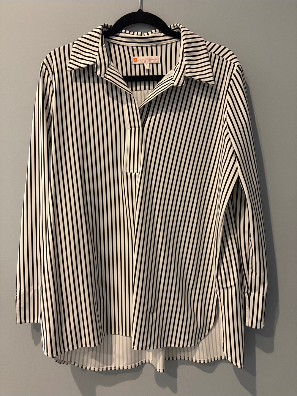 Jude Connally Hadley Black and White Vertical Stripe Top